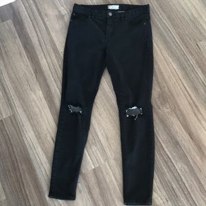 Free People Busted Black Skinny Ankle Jean